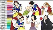 Disney Princess Snow White Coloring Book Compilation Prince Charming Evil Queen Dopey Grumpy