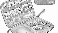 Electronics Travel Organizer,Portable Waterproof Electronic Travel Storage Bag for Small Charging Cord Storage,Charger,Small Electronics,SD Card etc,for Travel,Business -Grey