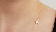 14k Real Gold Heart Necklace for Women