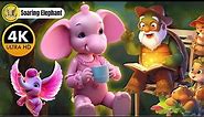 The pink🌿 Soaring 🐘Elephant|Bedtime Stories in English|Flying Elephant