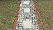 Making a Garden Path with Crushed Rocks, Brick Edging & Stepping Stones