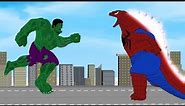Hulk VS All Superheroes Transformations Of Spider Godzilla [HD] | Godzilla SuperHero Animation