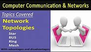 Types of network topology_ bus, star, mesh and ring topology with advantages and disadvantages