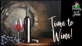 Time to Wine – Step-by-Step Acrylic Painting Tutorial on Canvas