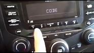 How To Enter Honda Accord Radio Code