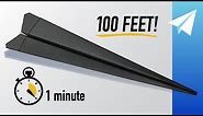 How to Make an Easy Paper Airplane in 1 Minute! (60 Seconds) Competition Winner — Flies 100+ Feet!