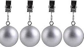 TwoFish Home Set of 4 Silver Ball Shaped Table Cover Weight Clips Silver Ball Tablecloth Weights Clips S/4 100% Handicraft Silver Ball Tablecloth Clips Pack of 4