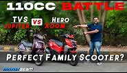 TVS Jupiter vs Hero Xoom - The Best Family Scooter? | 110cc Battle | MotorBeam