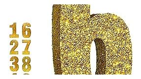 Gold Glitter Numbers Sign 6 Birthday Decorations, Birthday Party Centerpieces for Table Decorations,Anniversary Birthday Table Toppers(7.8 Inch)