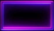 Blue and Purple Neon Abstract Lighting Frame || Glowing Border || Animated background || Vfx || Loop