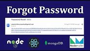 #8 How to do forgot password in React JS by sending mail | Node JS | Reset Password | use nodemailer