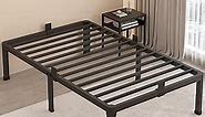 MAF 18 Inch Twin Bed Frames with Round Corner Legs Mattress Slide Stopper No Box Spring Needed Heavy Duty Metal Platform Bed Frame Under-Bed Storage Space, 3000 LBS Steel Slats Support