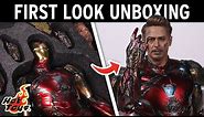 Hot Toys Iron Man MK85 Battle Damaged Avengers Endgame Figure Unboxing | Sideshow First Look