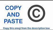 Copyright EMOJI ( APPLE ) - COPY and PASTE EMOJIS ©️