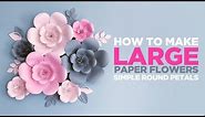 Large Paper Flowers for Wall Decor | Paper Flower Tutorial | Cricut Paper Flower Free Templates