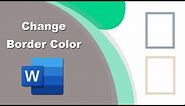 How to change page border colour in word 2016