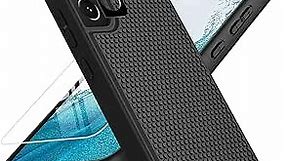 BNIUT for Samsung Galaxy S22 5G Case: Dual Layer Protective Heavy Duty Cell Phone Cover Shockproof Rugged with Non Slip Textured Back - Military Protection Bumper Tough - 6.1inch (Black Matte)