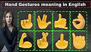Hand Signs Meanings in English | Hand Gestures Emojis | English Grammar | Learn Daily English