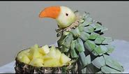 HOW TO MAKE A PARROT WITH PINEAPPLE - J.Pereira Art Carving Fruits and vegetables