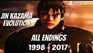 TEKKEN SERIES - All Jin Kazama & Devil Jin Endings 1998 - 2017 [1080P 60FPS] PS4 Pro