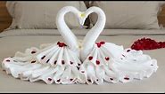 Swan | Towe art | How to make swan from Towel | how to make love swan from towel