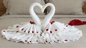 Swan | Towe art | How to make swan from Towel | how to make love swan from towel