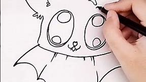How to draw a cute bat| simple and easy| #short