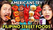 Americans Try Filipino Street Food For The First Time: PART 2! (Halo-Halo, Betamax, Beef Pares)