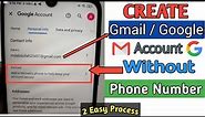 How to Create Gmail Account Without Phone Number 2024