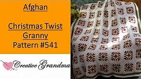Christmas Twist Granny Square Afghan - Crochet Tutorial - Pattern 541