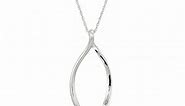 Sterling Silver Wishbone Pendant Necklace, 36