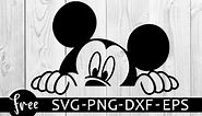 Mickey mouse peeking svg free, disney svg, mickey svg, instant download, shirt design, silhouette cameo, mickey mouse svg, png 0241