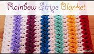 Easiest Crochet Blanket/ Scarf EVER: Rainbow Stripes