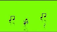 Animated Music Notes in Green Screen