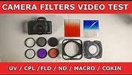 CAMERA FILTERS VIDEO TESTING / UV / CPL / FLD / ND / MACRO / COKIN