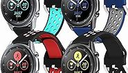 22mm Bands Compatible with Samsung Galaxy Watch 3 45mm/Samsung Galaxy Watch 46mm/Samsung Gear S3 Frontier/Gear S3 Classic, Soft Sport Silicone Quick Release Bands Men Women, 4 Pack Small-D