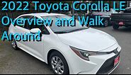 New 2022 Toyota Corolla LE White with Macadamia/Mocha Interior Walk Around and Overview