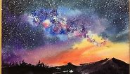 Watercolor Starry Night Sky Demonstration