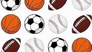 Zonon 500 Pieces Sports Balls Stickers Basketball Football Baseball Soccer Mixed Foam Sports Stickers for Scrapbooking Sunday Game Day Sports Supplies Ball Themed Party Decorations for Birthday Party