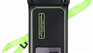 MYBAT PRO IPX8 Waterproof Phone Pouch (Regular Size), Cell Phone Dry Bag with Detachable Lanyard, Universal Floating Waterproof Phone Case for iPhone 14 Pro Max/13/12/S23 Ultra/S22/Pixel - Black/Green