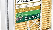 Filterbuy 20x25x5 Air Filter MERV 11 Allergen Defense (2-Pack), Pleated HVAC AC Furnace Air Filters for Honeywell FC100A1037, Lennox X6673, Carrier, and More (Actual Size: 19.88 x 24.75 x 4.38 Inches)