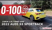 2022 Audi S3 Sportback 0-100km/h & engine sound