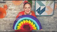 How to Sew an EASY rainbow cushion!!