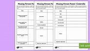 Cinderella Missing Person Poster Writing Template