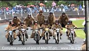 Isle of Man Purple Helmets; insane motorcycle stunt show. crashes, stunts and a laugh during TT-week
