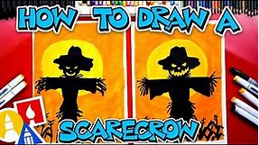 How To Draw A Scarecrow Silhouette - HAPPY HALLOWEEN!
