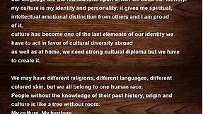 Our Culture, Our Identity - Our Culture, Our Identity Poem by Keith Muth