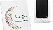 BUNGALOW HOME COLLECTIVE Acrylic Cell Phone Stand Love You to The Moon and Back 4.25"X2.5"X6.25" Office Acrylic Cell Phone Holder for Desk