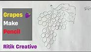 How to draw a grapes step by step ( very easy ) for beginners - grapes drawing - fruit