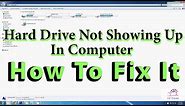 Hard Drive Not Showing Up In Computer | How To Fix It (For all Windows Versions)